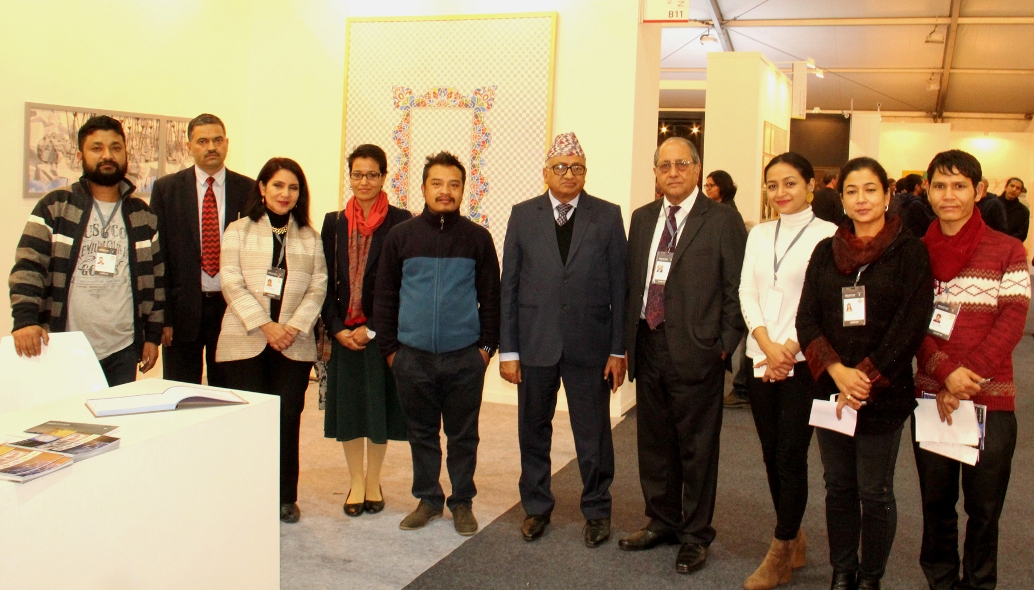 Group Photograph with H E Mr. Deep Kumar Upadhyay, Dr Dina Bangdel of Nepal Art Council