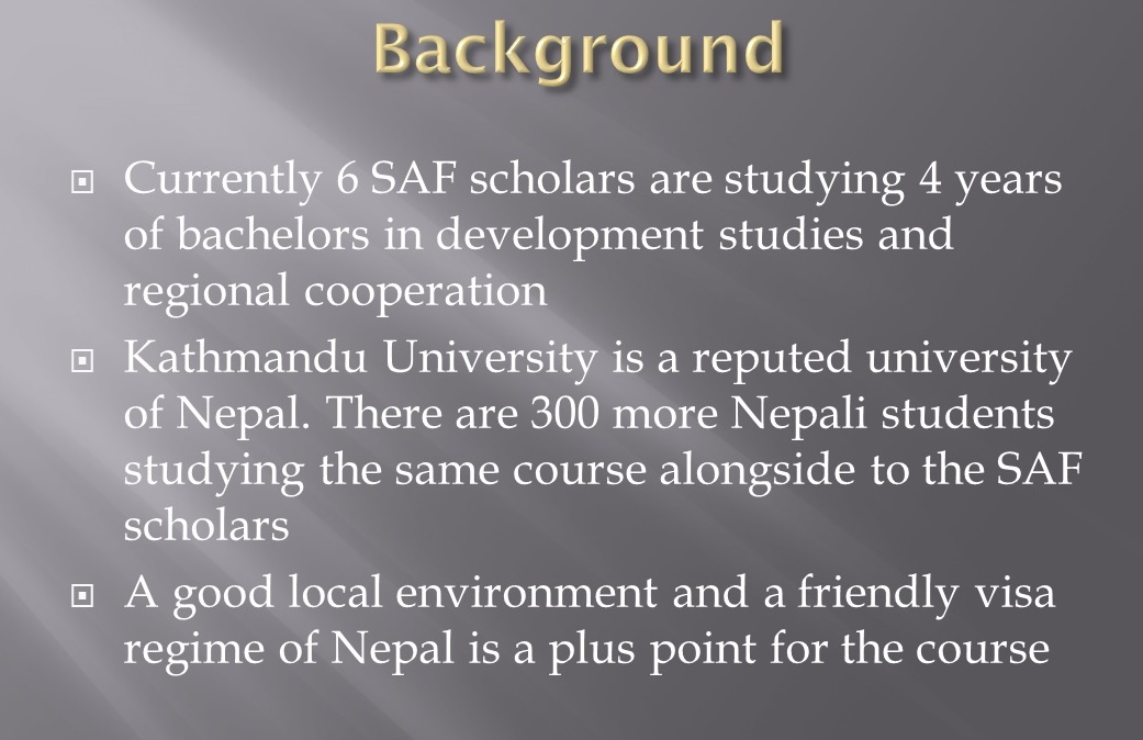 Madanjeet Singh Inistitute of Excellence - SAF- Nepal  Updated by Sunil Binjola