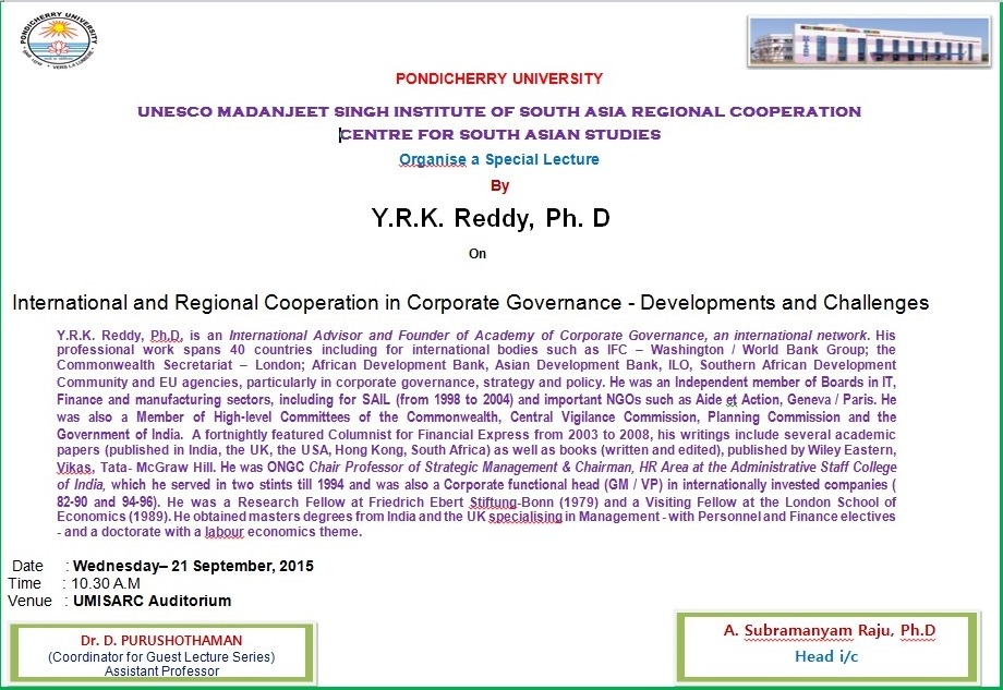 International and Regional Cooperation 