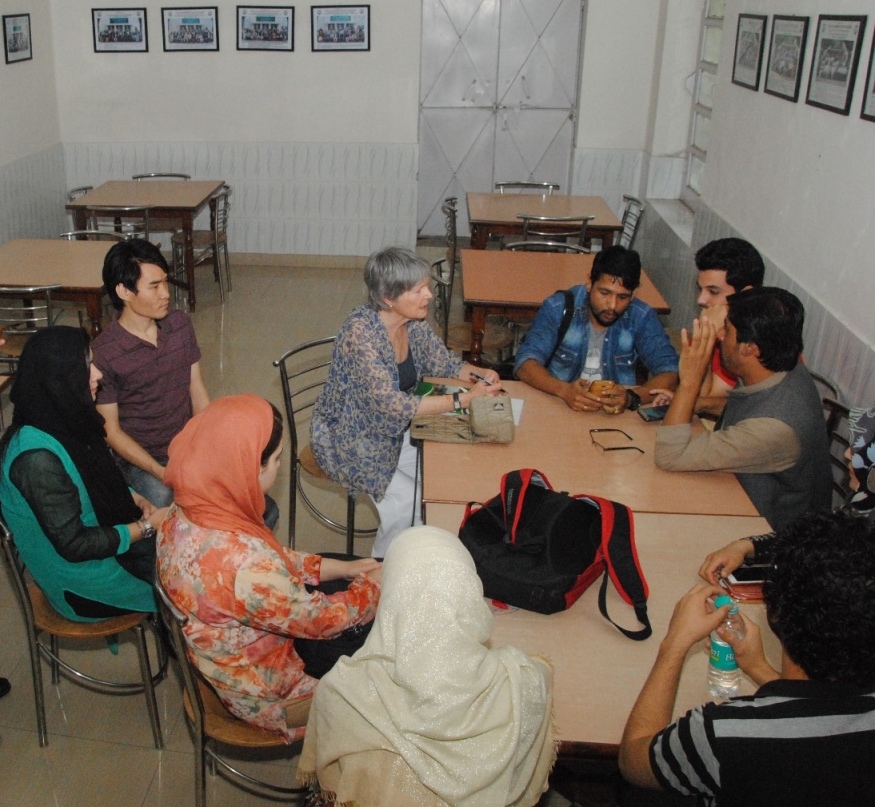 Mme. France Marquet Principal Trustee, MSF and SAF intracting with UMIKS Scholars at JMI