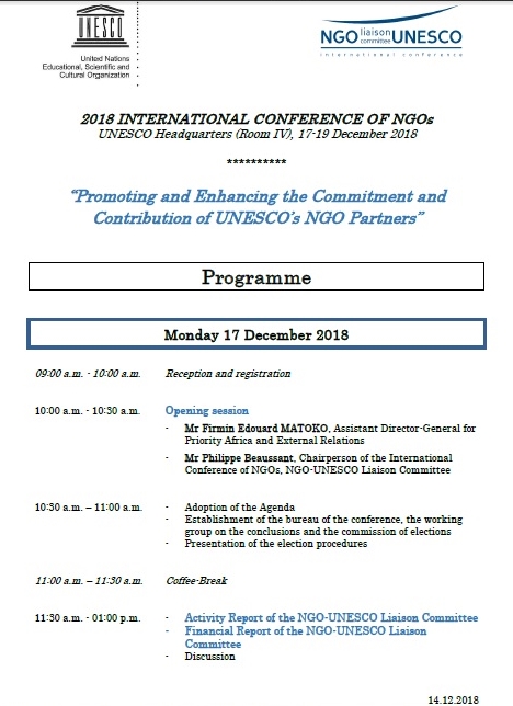 International Conference of NGOs 2018