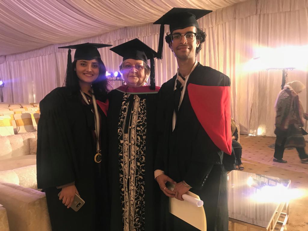 Ms. Samyukta and Mr. Siddhanta with their medals at BNU convocation