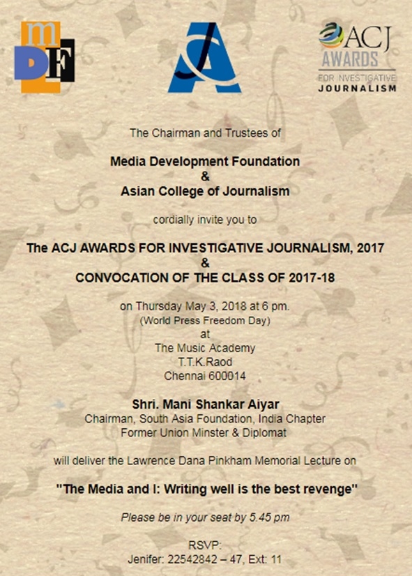 ACJ Award for Investigative Journalism,2017