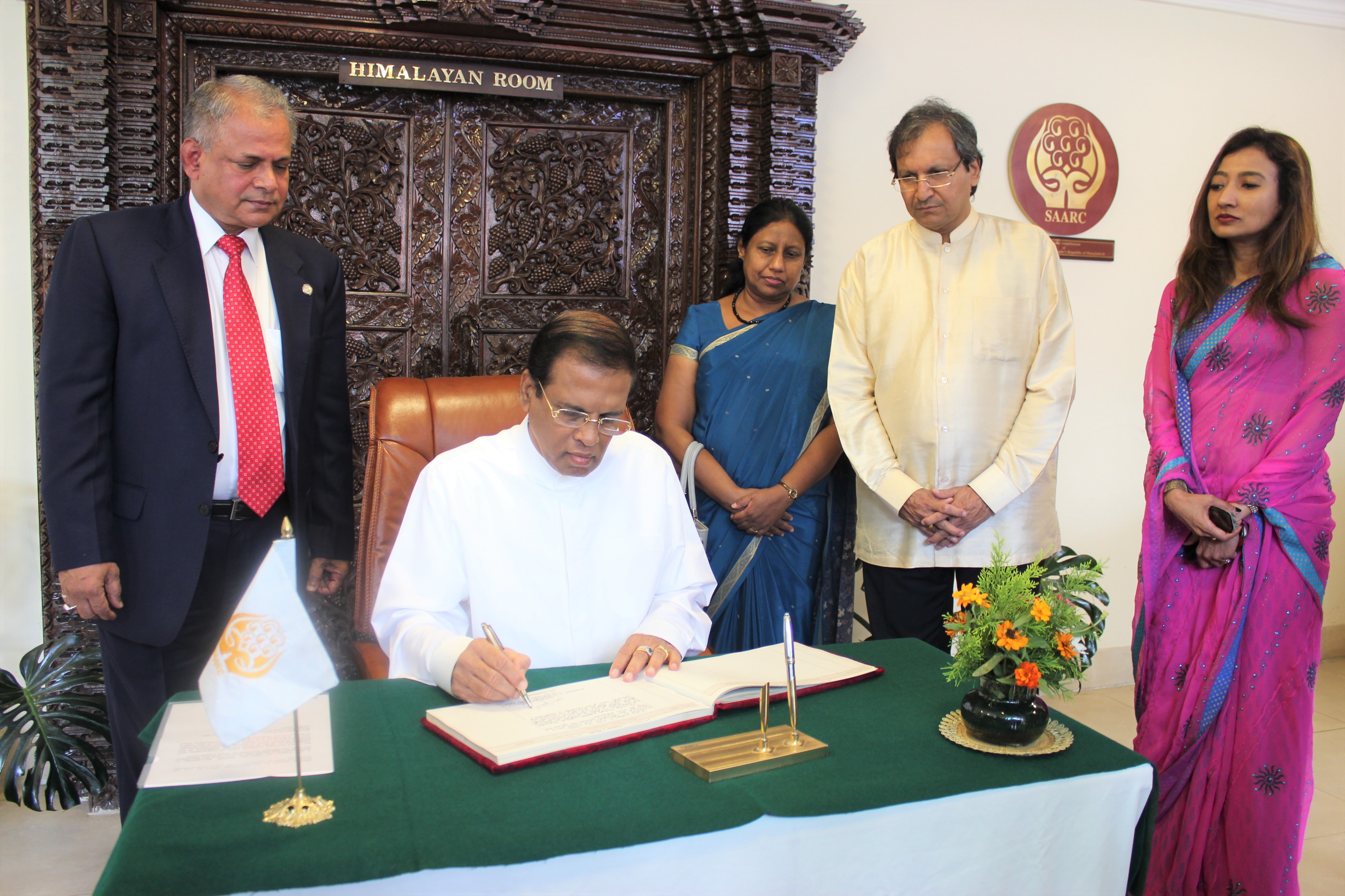 Press Release: H. E. Mr. Maithripala Sirisena, President of Sri Lanka, visited the SAARC Headquarters