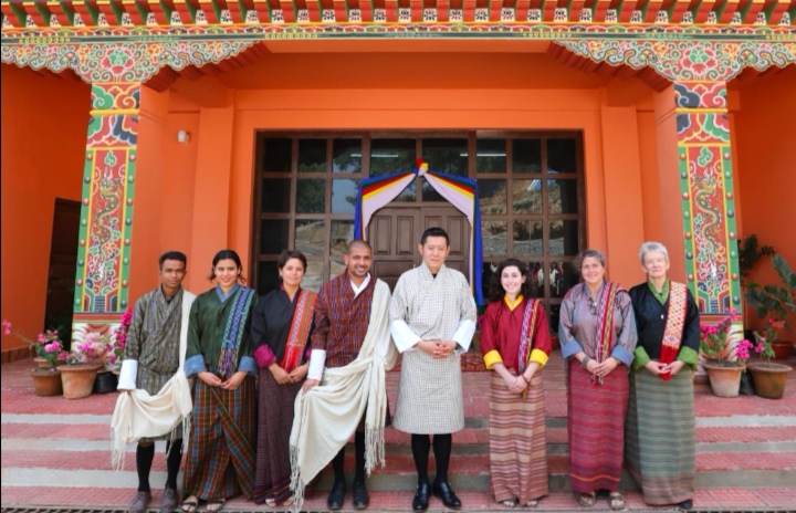 SAF-Nepal student in Bhutan Mr. Sunil Sapkota with His Majesty the King of Bhutan