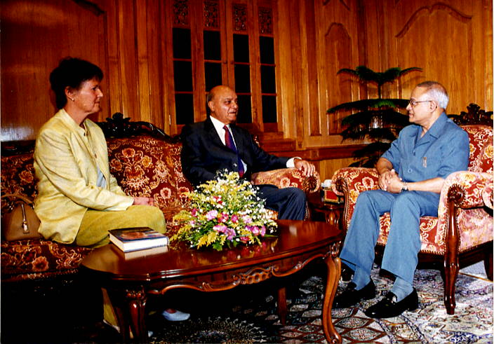 Goodwill Ambassador Madanjeet Singh, Mme France Marquet meeting with President of Malidves