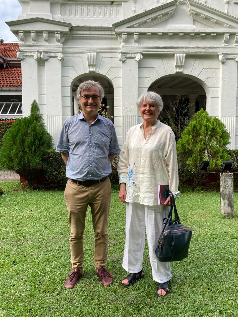Mme France Marquet, SAF Representative to UNESCO with Mr. Stefan Winkler, Director of the Goethe Institute, Sri Lanka 