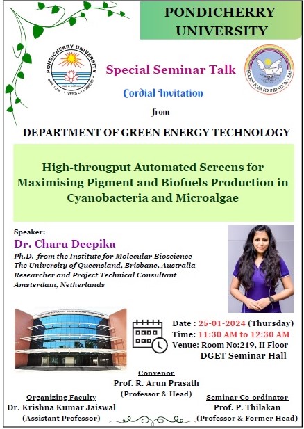 Pondicherry University Hosts Special Seminar on Green Energy Technology