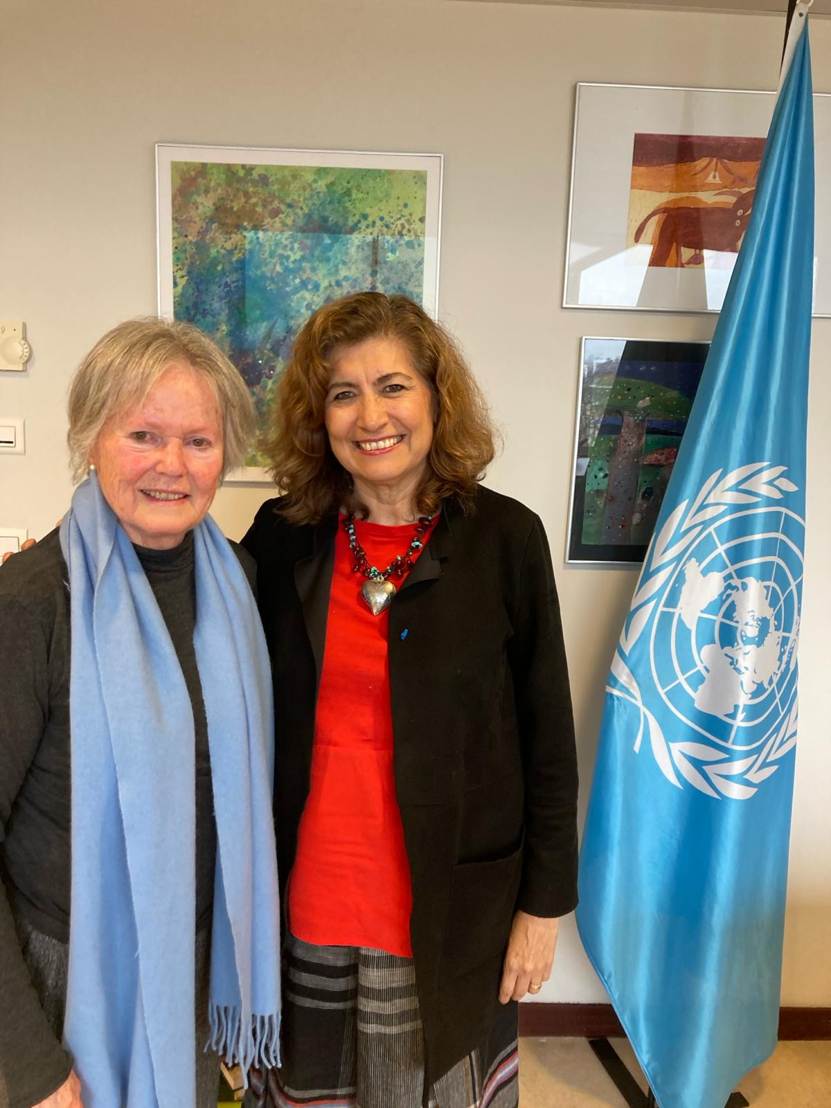 Mme France Marquet, SAF Representative to UNESCO with Mrs Gabriela Ramos Assistant Director General for Social and Human Science
