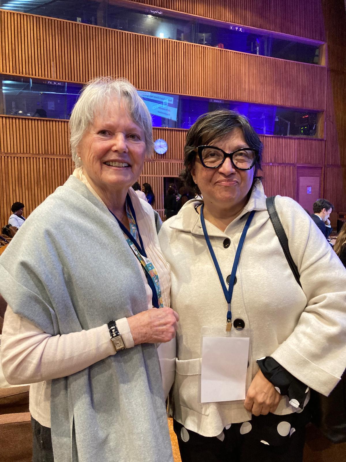 Madam France Marquet, Trustee of the Madanjeet Singh Foundation, met Ms. Ariana Cortez, Vice Chancellor of the Metropolitan University of Educational Sciences (UMCE), Chile.