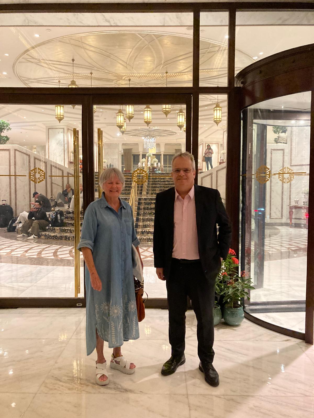 Madame France Marquet, Principal Trustee of MSF with Mr Timothy Curtis, Director and UNESCO Representative at Taj Palce-6 Oct 2025
