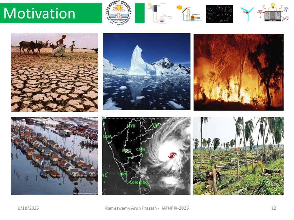 Prof. R. Arun Prasath, UNESCO Chairholder on Renewable and Clean Energy for Sustainable Development (RCESD) at the UNESCO Madanjeet Singh School of Green Energy and Technologies (UMSGET)- Slide 1