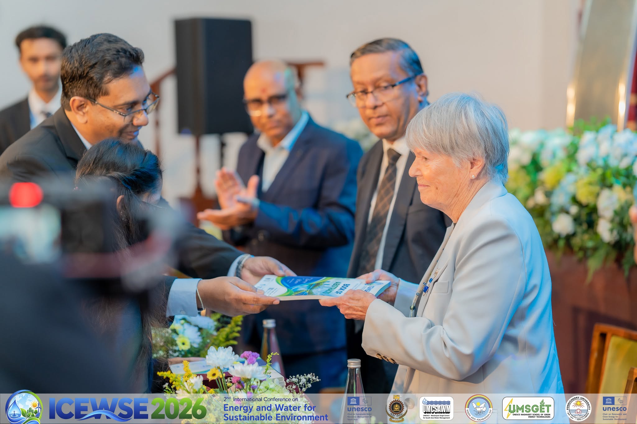 Madame France Marquet, SAF Representative to UNESCO, Engages with Pondicherry University Leadership and ICEWSE 2026 Participants