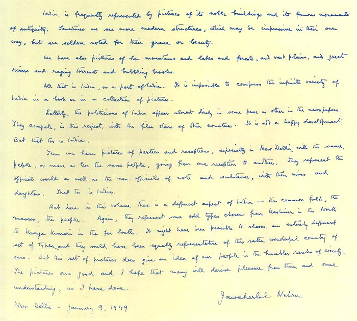 Preface from Jawaharlal Nehru